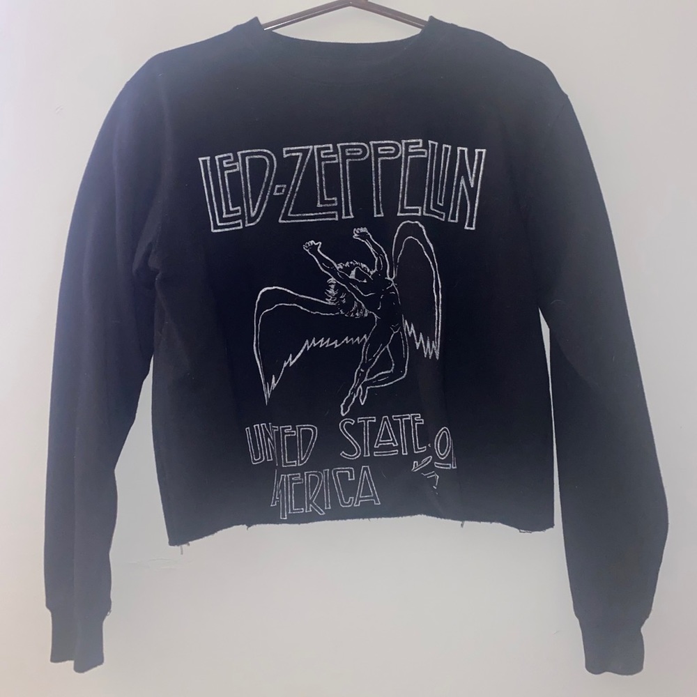 Led Zep crop hoodie